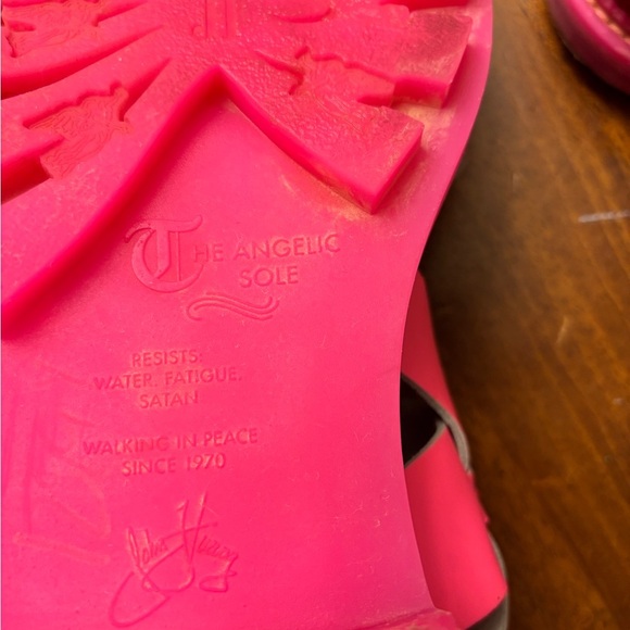 John Fluevog Anne Sui hot pink collaboration sStrappy Sandals nearly perfect W10 - Picture 15 of 16